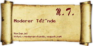 Moderer Tünde névjegykártya
